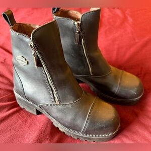 Harley-Davidson Black Leather Moto Boots